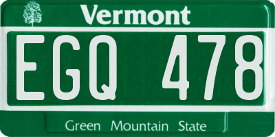 VT license plate EGQ478