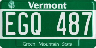 VT license plate EGQ487