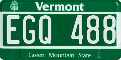 VT license plate EGQ488