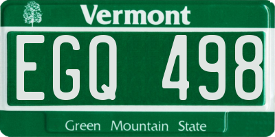 VT license plate EGQ498