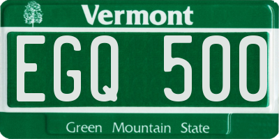 VT license plate EGQ500