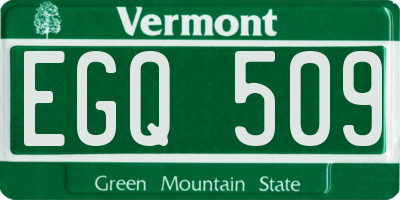 VT license plate EGQ509