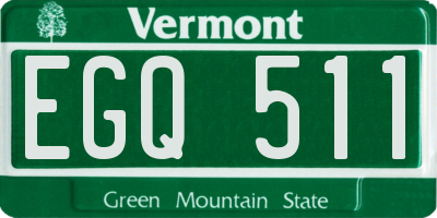 VT license plate EGQ511