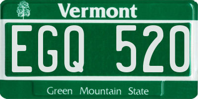 VT license plate EGQ520