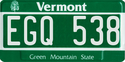 VT license plate EGQ538