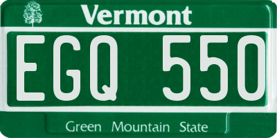 VT license plate EGQ550