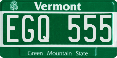 VT license plate EGQ555