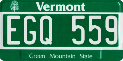 VT license plate EGQ559