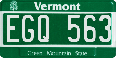 VT license plate EGQ563