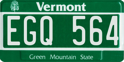 VT license plate EGQ564