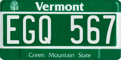 VT license plate EGQ567