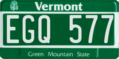 VT license plate EGQ577
