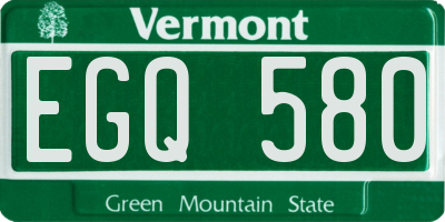 VT license plate EGQ580