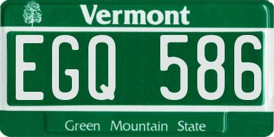 VT license plate EGQ586
