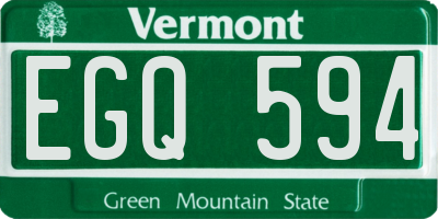 VT license plate EGQ594
