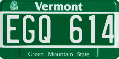 VT license plate EGQ614