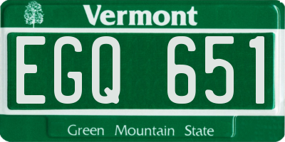 VT license plate EGQ651