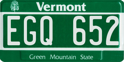 VT license plate EGQ652