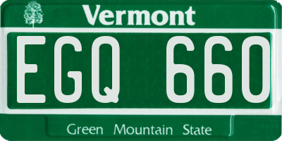 VT license plate EGQ660