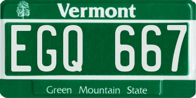 VT license plate EGQ667