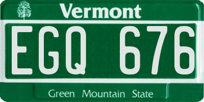 VT license plate EGQ676