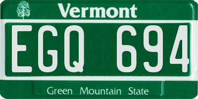 VT license plate EGQ694