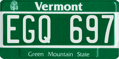 VT license plate EGQ697