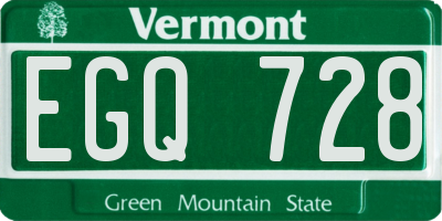 VT license plate EGQ728