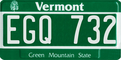VT license plate EGQ732