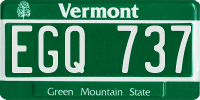 VT license plate EGQ737