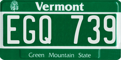 VT license plate EGQ739