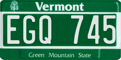 VT license plate EGQ745