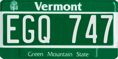 VT license plate EGQ747