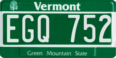 VT license plate EGQ752