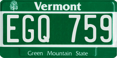 VT license plate EGQ759