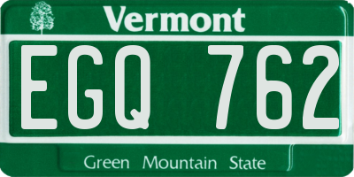 VT license plate EGQ762