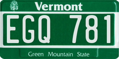 VT license plate EGQ781