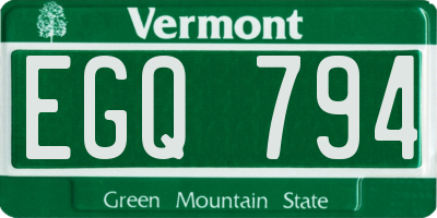 VT license plate EGQ794