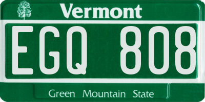 VT license plate EGQ808