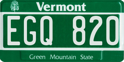 VT license plate EGQ820