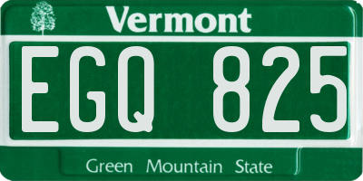 VT license plate EGQ825