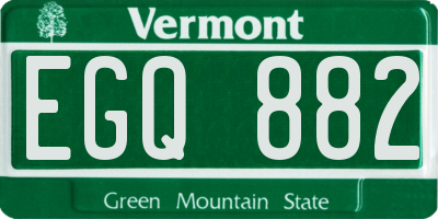 VT license plate EGQ882