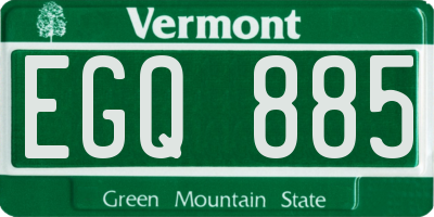 VT license plate EGQ885