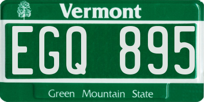 VT license plate EGQ895