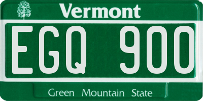 VT license plate EGQ900