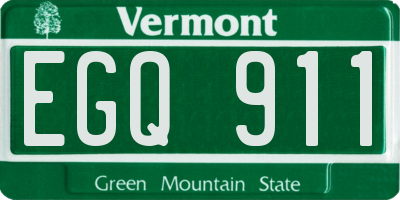 VT license plate EGQ911