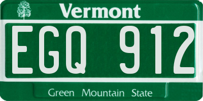 VT license plate EGQ912