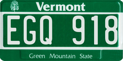 VT license plate EGQ918