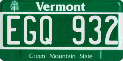VT license plate EGQ932
