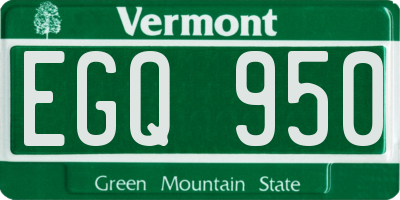 VT license plate EGQ950